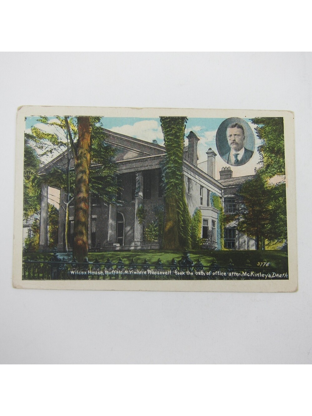 Postcard President Theodore Roosevelt Oath at Wilcox House Buffalo New York